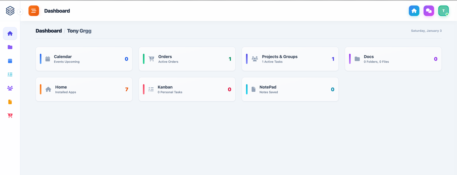 anyDB Dashboard Interface